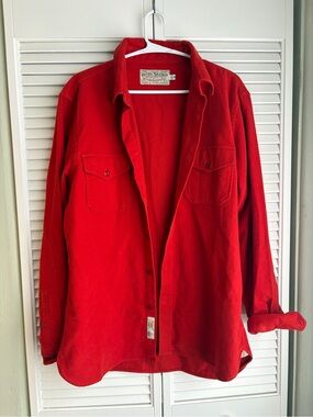Guideboat Co. Vintage Orange-Red Heavy Flannel Shirt